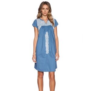 Ulla Johnson Blue Embroidered Dress size 8